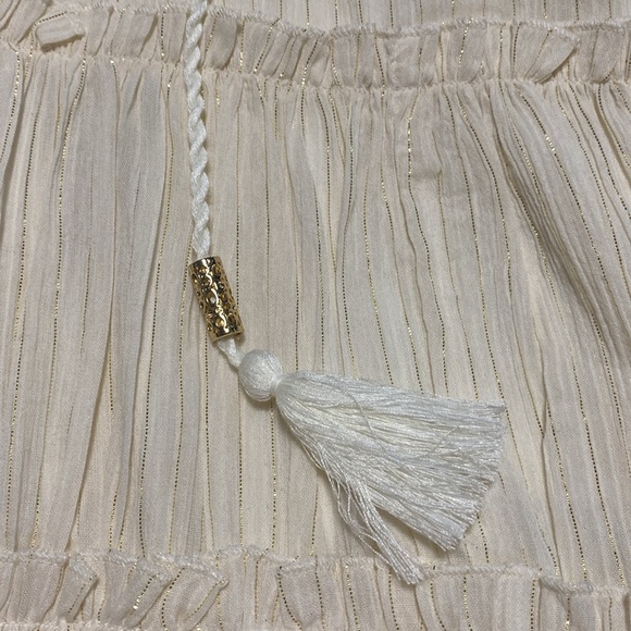 NWT Network Mini Dress, Size 38 EU M-10 US Color ivory-metallic gold stripes - Picture 10 of 13